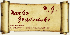 Marko Gradinski vizit kartica